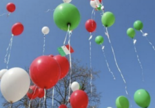 VIVA ITALIA Tricolore Palloncini Biodegradabile ITALIANO