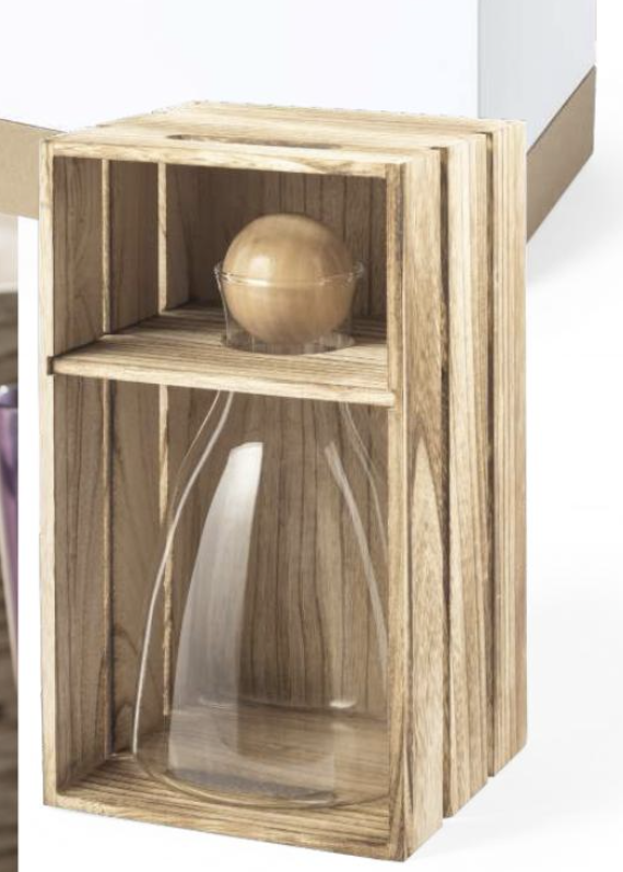 Decanter in vetro borosilicato con tappo in legno PRESTIGE - immagine 3