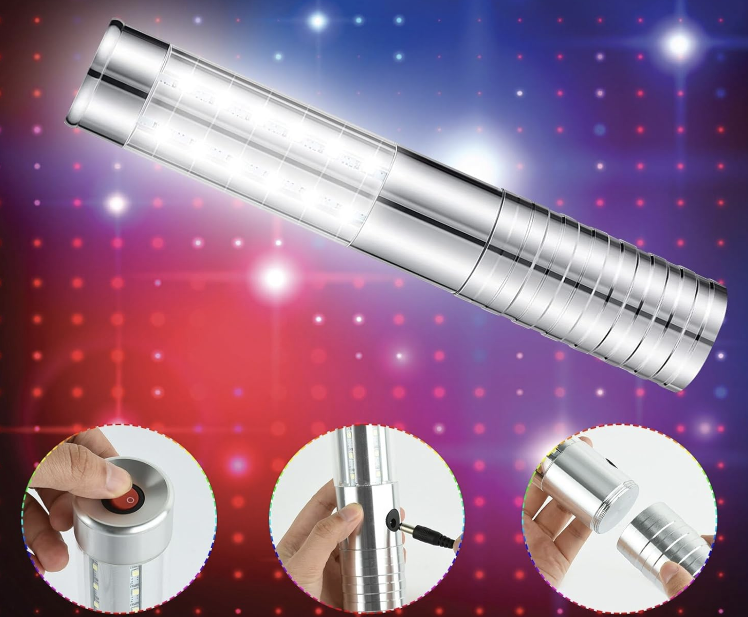 Bastone LED Lampeggiante Stroboscopico per Segnalazione e Sicurezza - immagine 2
