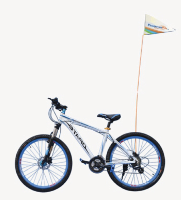 Bandiera di sicurezza Triangolare Banner per bici - moto - auto - immagine 3